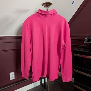 MASER Vintage Pink Roll Neck Logo Embroidered Ribbed Knit Austrian Sweater